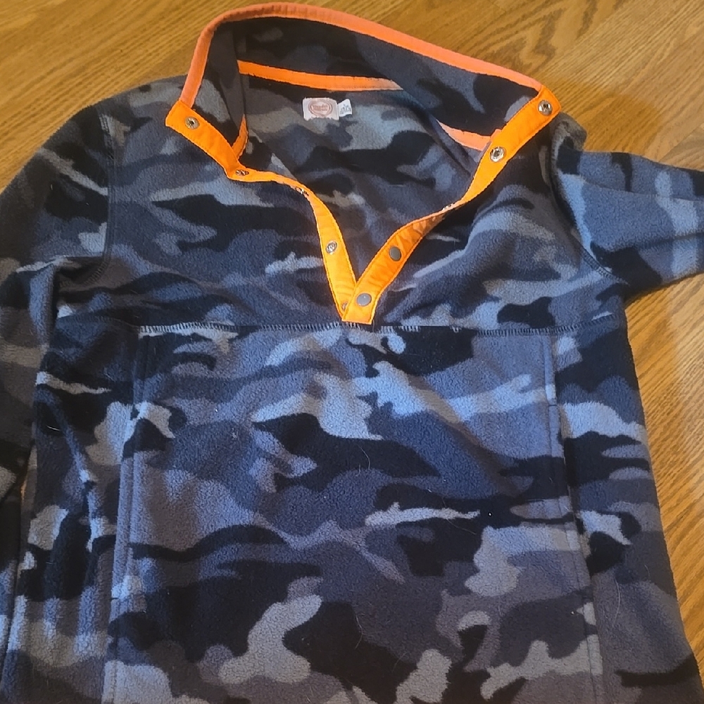 Wonder Nation Blue Camo Hoodie with Orange Trim